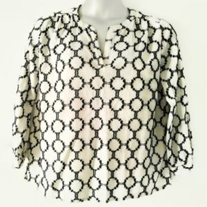 Lg Petite Loft | Woven Cotton Blouse